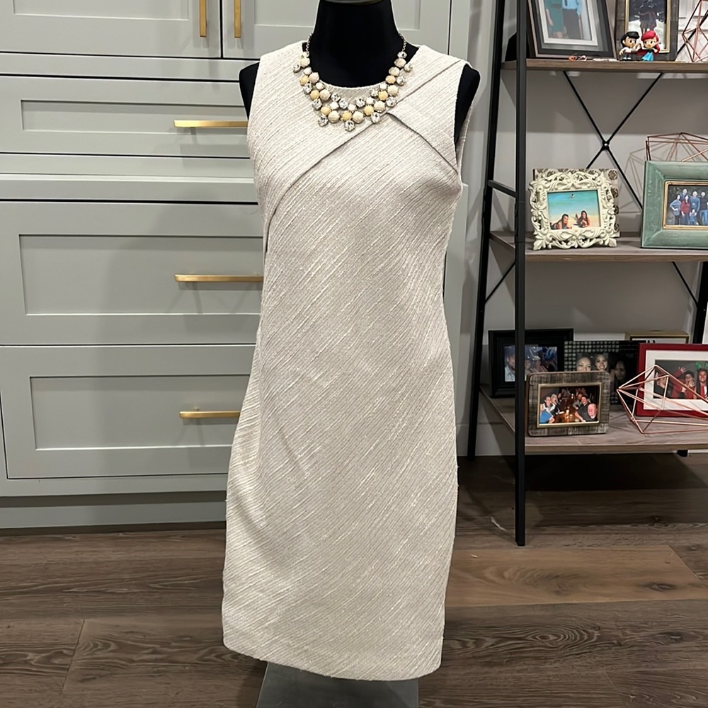BR beige dress with slight shimmer